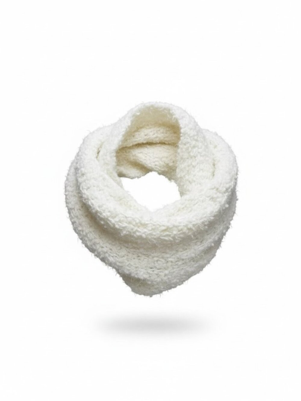 NWT Sonoma Ivory Loop Infinity Crochet Scarf with Metallic Silver Thread
